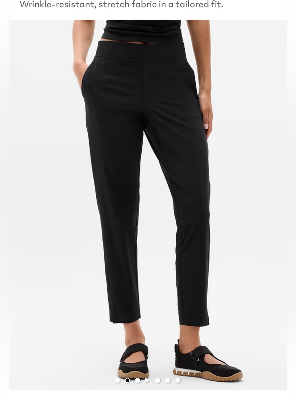 Athleta Brooklyn Mid Rise black Ankles Pant size 10 petite NEW
